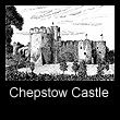 ink drawing of Chepstow Castle