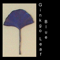 leather sculpture of blue ginkgo leaf