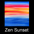 oil abstract landscape painting of sunset (SOLD)
