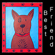 folk art painting of dog (SOLD)