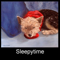 oil painting of terrier