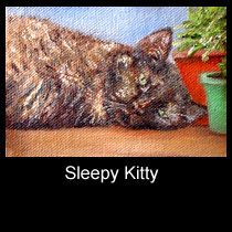  oil painting ACEO of cat