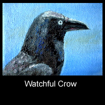 oil painting ACEO of crow (SOLD)