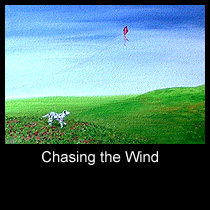 impressionist oil painting of dalmatian & kite