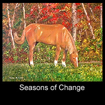 oil painting of horse in autumn