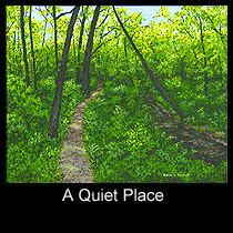 acrylic painting of wooded scene