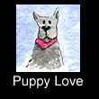 miniature folk art painting of dog (SOLD)