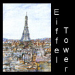 miniature landscape painting of eiffel tower (SOLD)