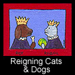 miniature folk art painting of dog & cat (SOLD)