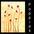 miniature abstract painting of poppies (SOLD)