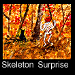 miniature painting of skeleton & black cat (SOLD)