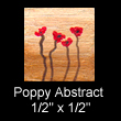 miniature abstract painting of poppies(SOLD)