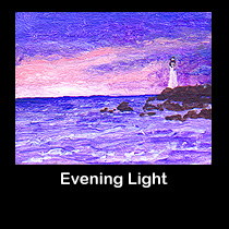 miniature seascape painting of lighthouse (SOLD)