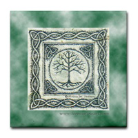 celtic tree of life tile coaster