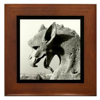Notre Dame gargoyle framed tile